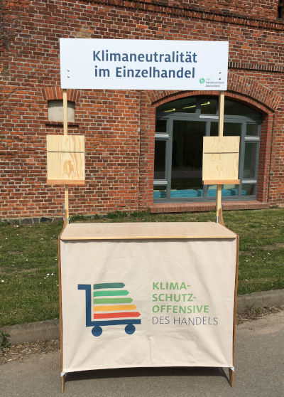 klipklap Infostand 1.0 mini mit Handzettelhalter