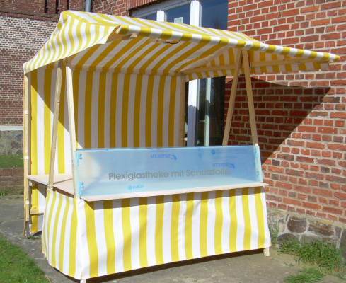 Cateringstand mit Plexiglas-Theke