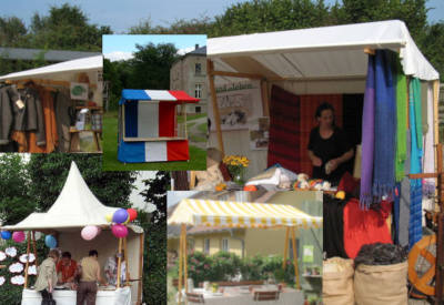 Marktstand aus Holz 2m mit Standblende